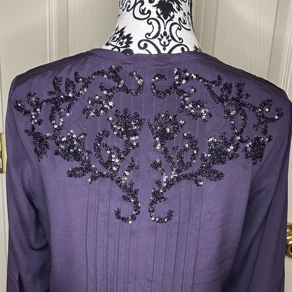 NWT Calypso St. Barth Calriss Tunic Top Dark Purple - Picture 7 of 10